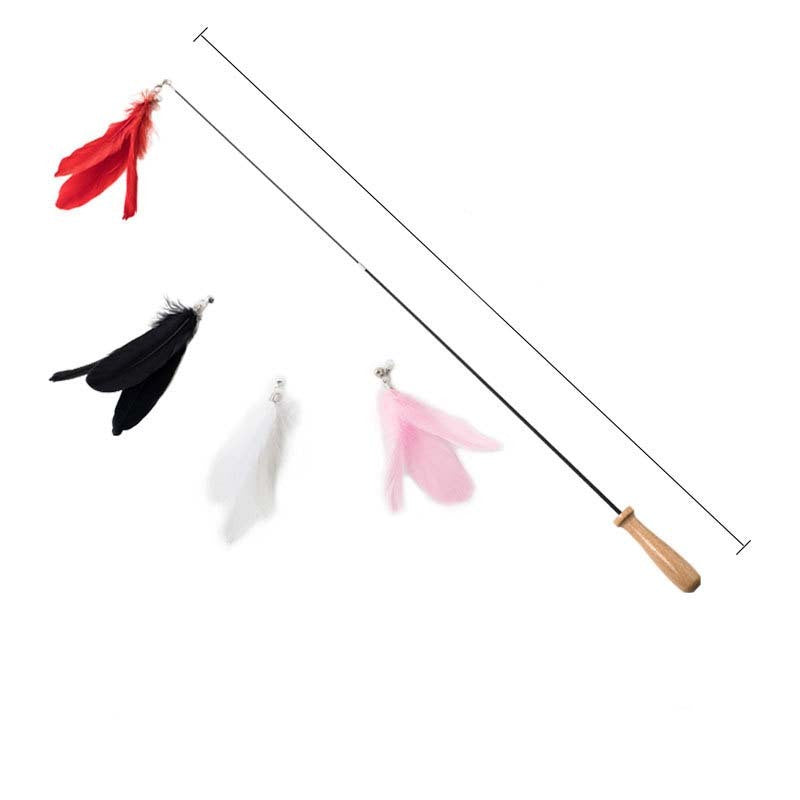 Interactive Cat Toy - Retractable Feather Teaser Fishing Rod